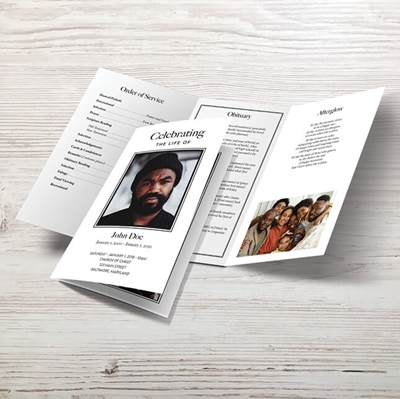 Show details for Modern White Trifold Program