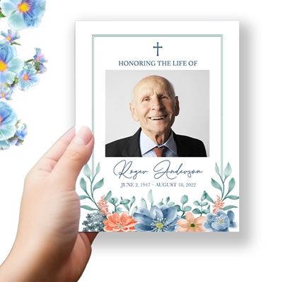 Show details for Multi Floral Religious Funeral Program