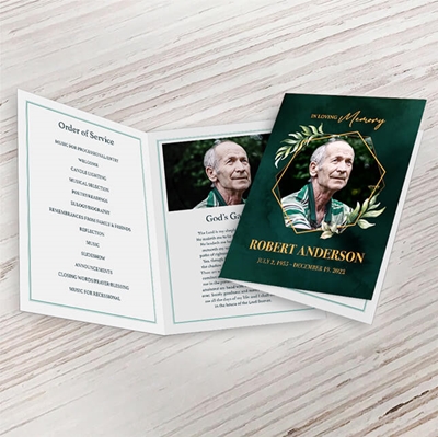Show details for Green Stardust Funeral Program