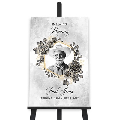 Show details for Black Gold Floral Memorial Package