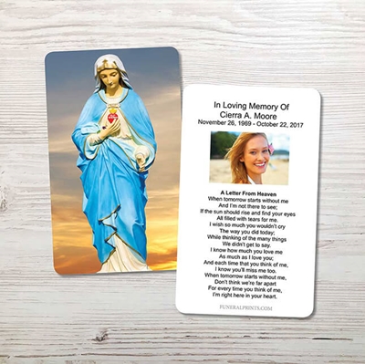 Show details for Virgin Mary Sky 2 Memorial Card