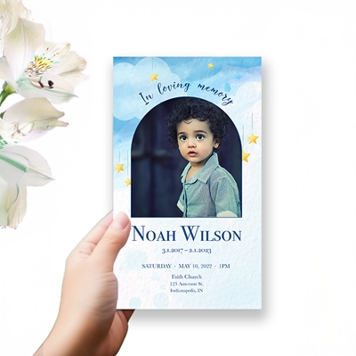Show details for Sky Star Watercolor Trifold Program