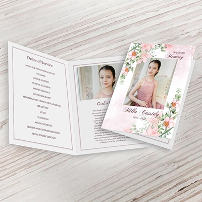 Show details for Pink Gold Floral Premium Program (8.5x11)