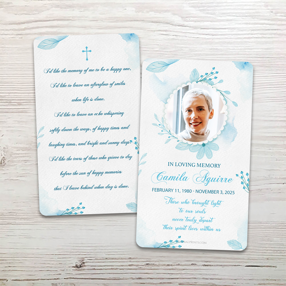 Show details for Vintage Blue Cross Memorial Card