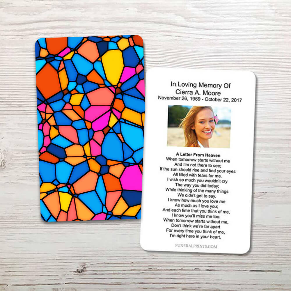 Show details for Vibrant Mosaic Memorial Card