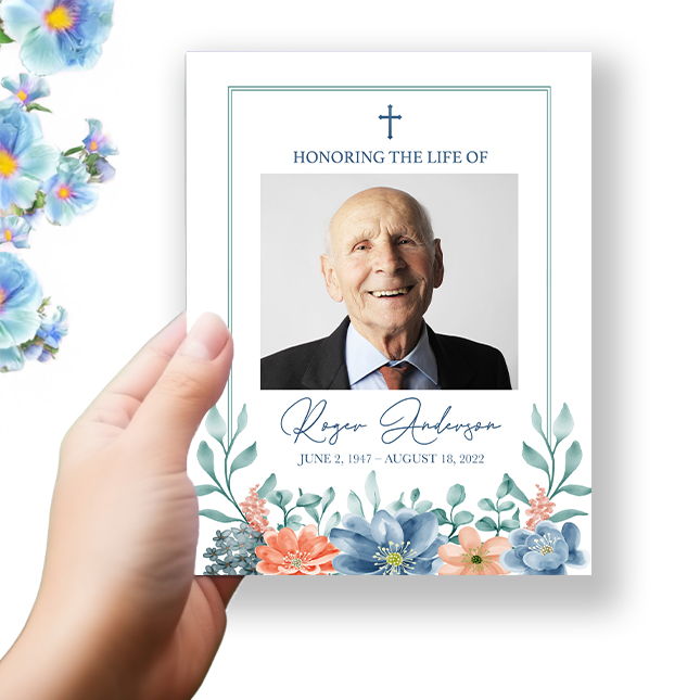 Show details for Multi Floral Religious Funeral Program
