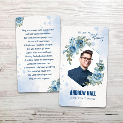 Show details for Blue Floral Memorial Package