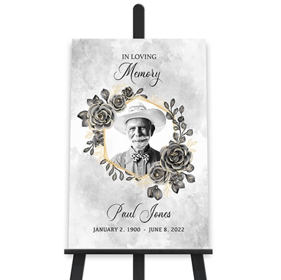 Show details for Black Gold Floral Poster