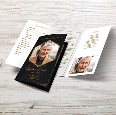 Show details for Black Marble Trifold Program