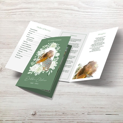 Show details for Sage Floral Trifold Program