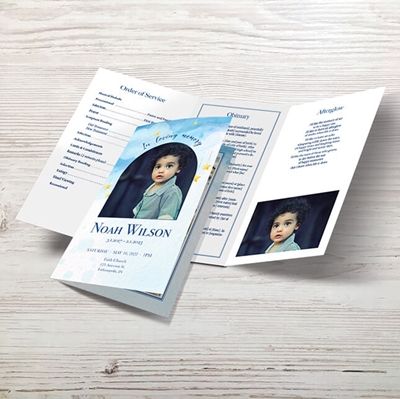 Show details for Sky Star Watercolor Trifold Program