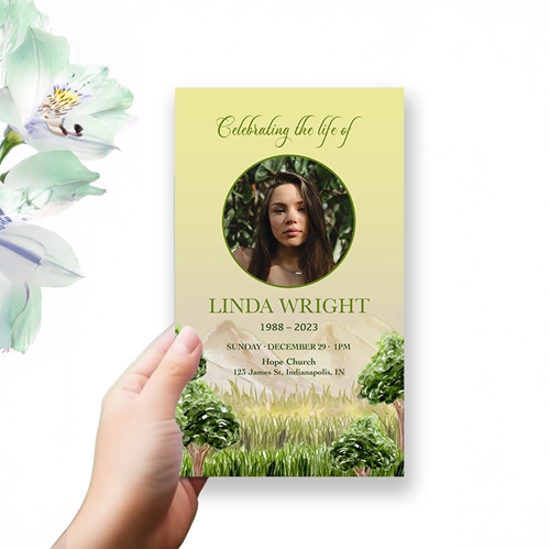 Show details for Tree Watercolor Trifold Program