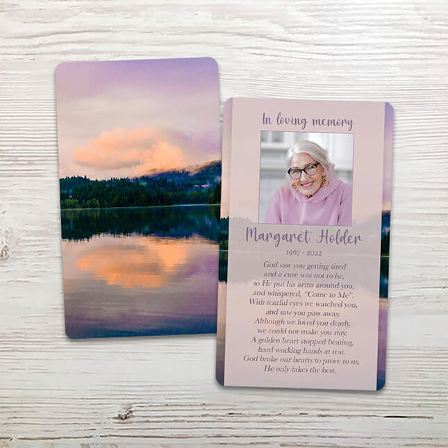 Show details for Purple Sunset Memorial Card